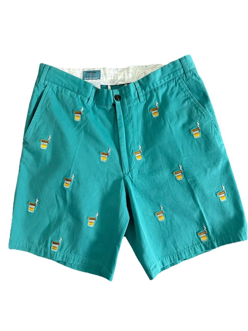 Castaway Nantucket Island Shorts Mens Embroidered READ